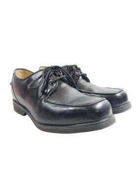 Hitchcock Size 9.5 6E Black Leather Wide Width Lace-Up Oxford Shoes